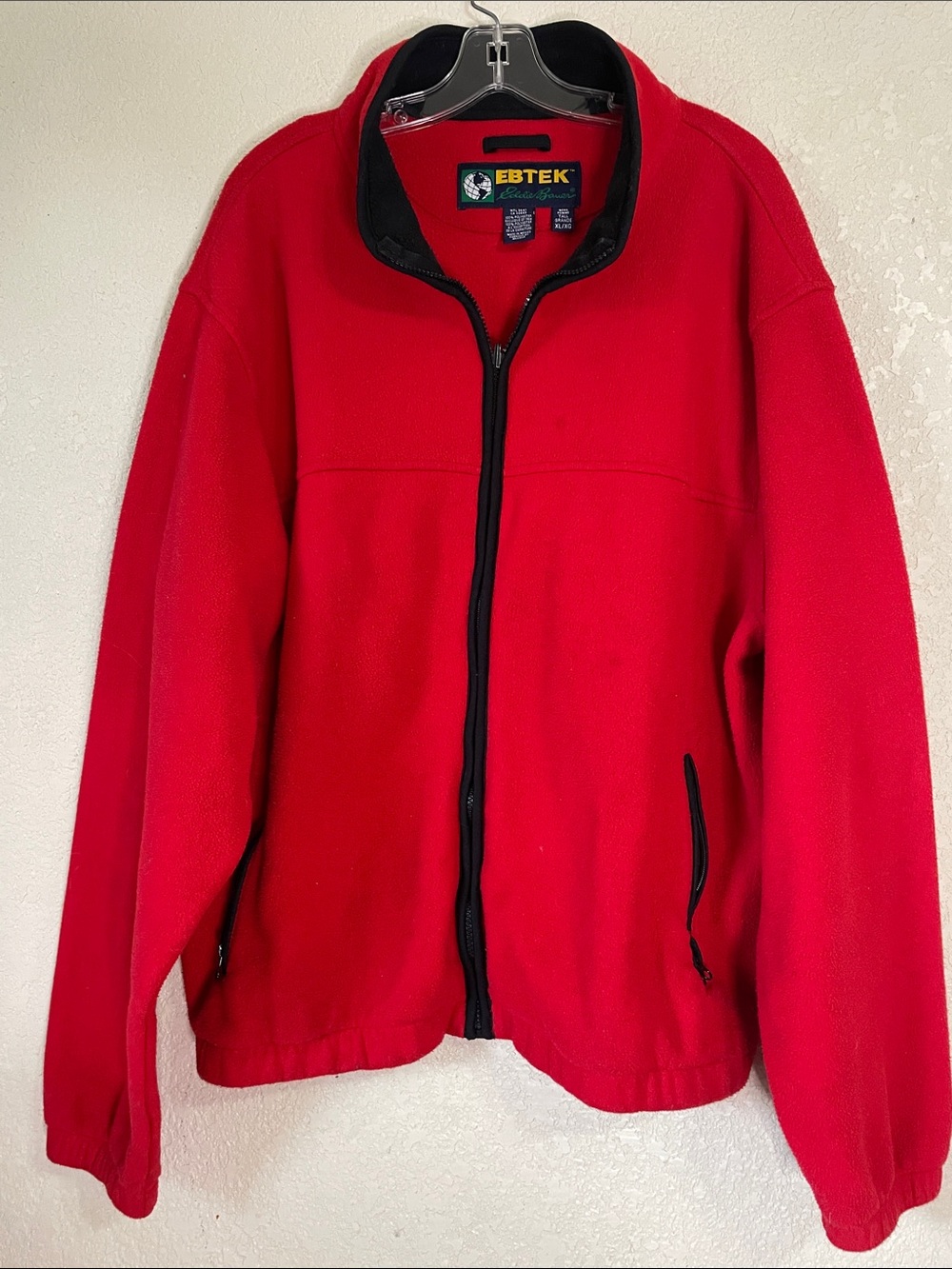 Vintage 1990 Eddie BauerRed Fleece Jacket EBTEK